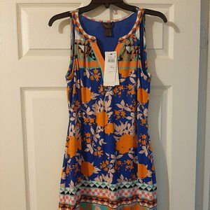 Hale Bob Sleeveless Shift Dress Floral/Geometric